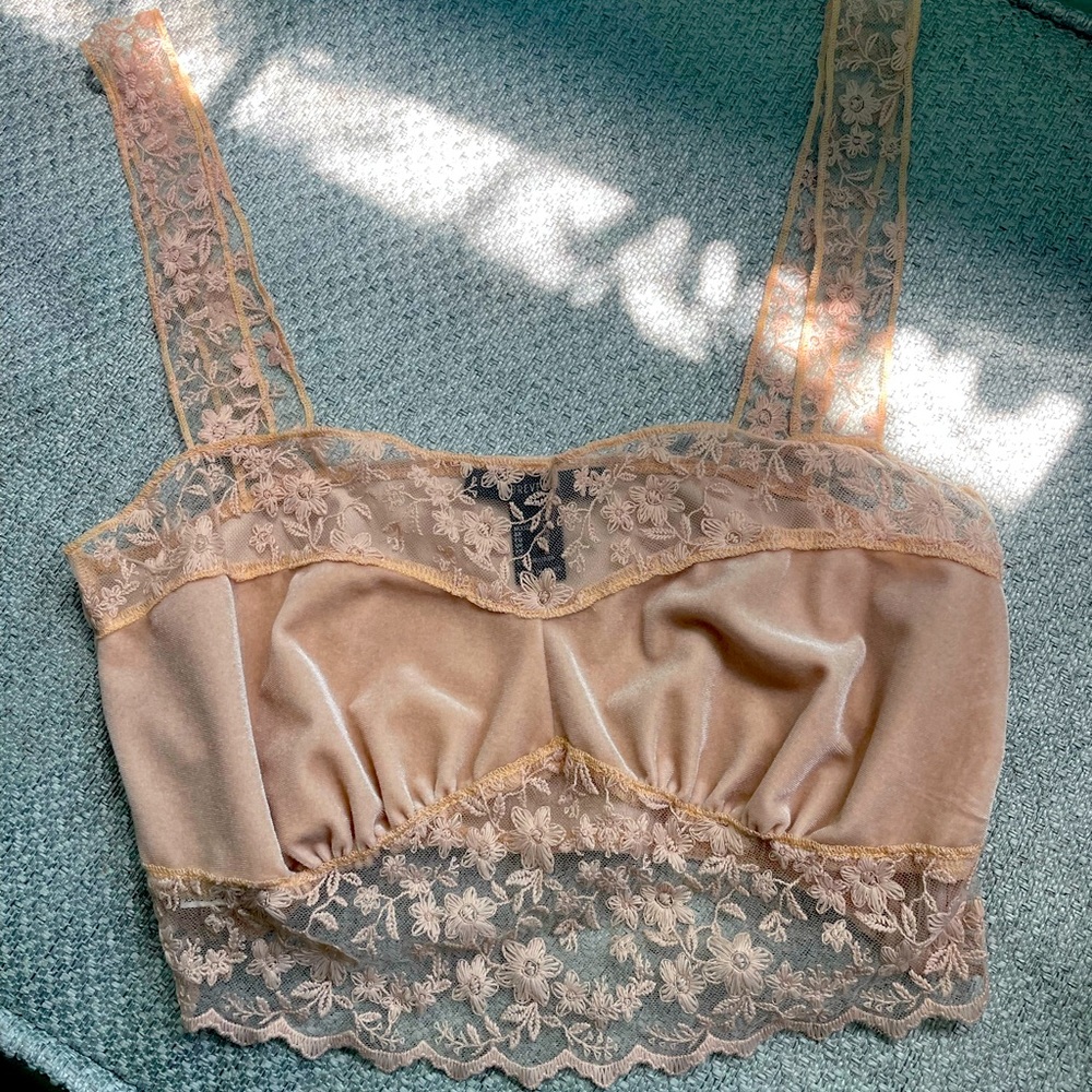 Nude Lace Crop Top